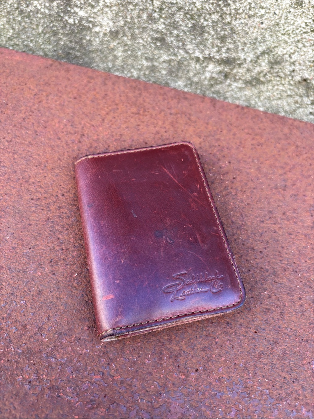 Saddleback Leather Slim Bifold Wallet Silverback Men Tan Leather 3x4.25